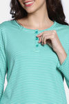 Zivame The Weekender Knit Cotton Pyjama Set - Ocean Floor — thumbnail 5